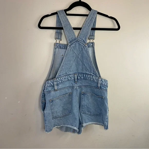 Crewcuts J.Crew Girls Denim Short Overalls Size 14 Adjustable Straps Pocket Bib - Picture 3 of 9